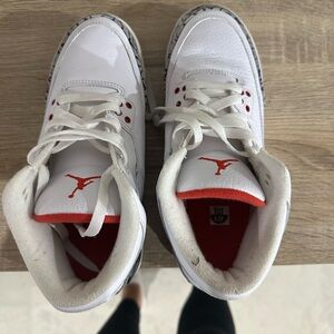 Jordan Kids White and Red Sneakers